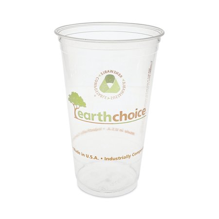PACTIV EVERGREEN EarthChoice Compostable Cold Cup, 24 oz, Clear/Printed, PK580, 580PK YPLA24CEC
